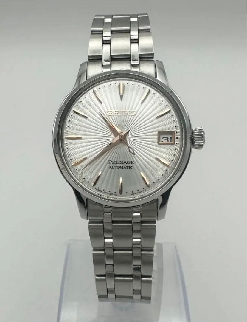 Seiko Presage 4R35-02T0 Automatic White Dial 1.30in Case 7.87in Wrist
