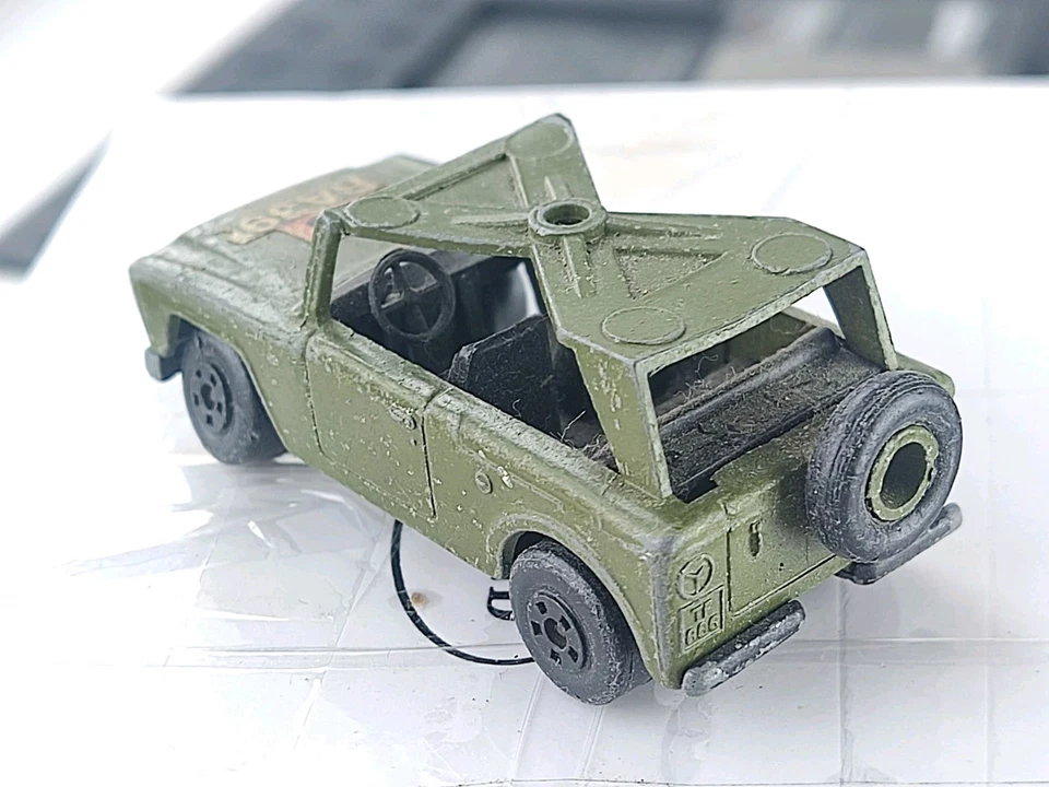 Matchbox Superfast Jeep Field Car 1966 Inghilterra Lesney Diecast auto militare - Immagine 2 di 4