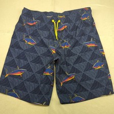 Boys Wonder Nation Swim Trunks XL 14-16 Blue Shark Print