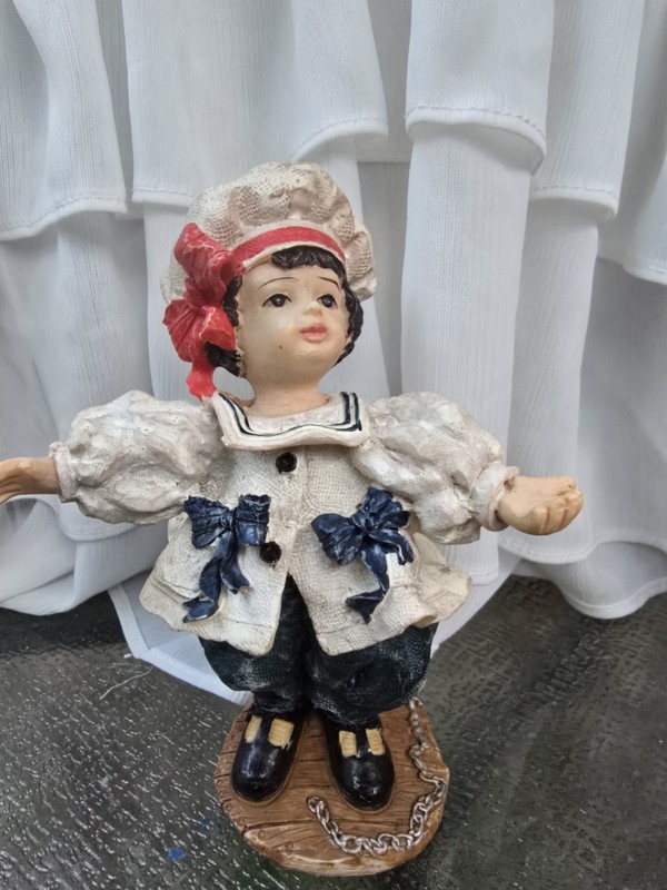 Set of 4 Nautical Children Hand Painted Resin Figurines Multicolor