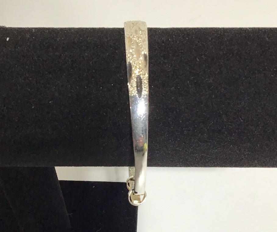 Beautiful Sliver 925 Adjustable Bangle Bracelet - image 2