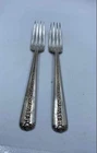 Towle Sterling Silver 7 3/8" Ornate Floral Handle Fork Set 2pcs 93.4g