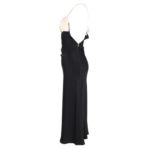 David Koma Bow Detail Midi Sleeveless Dress In And Cream Silk Women Black Xs - 第 2/6 張圖片