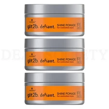 got2b Defiant High Shine Hair Styling Pomade for Men 2oz Lot of 3