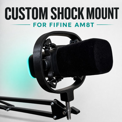 FIFINE AM8T Microphone Shock Mount   3D Printed, O-Ring Suspension, 3/8  Thread