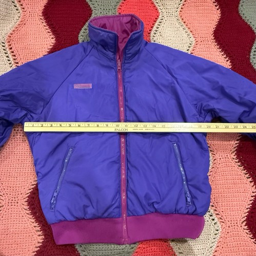 Vintage 90s Columbia Jacket Blue Purple Reversible Coat Women’s Medium Gorpcore - Picture 4 of 8