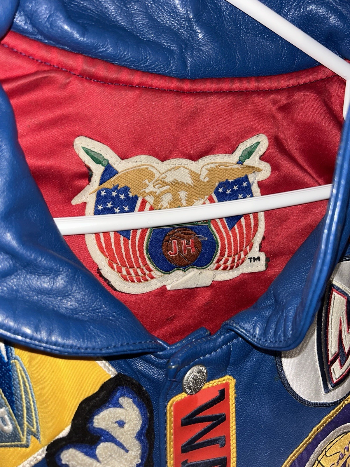 Vintage Jeff Hamilton Blue Leather NBA Jacket