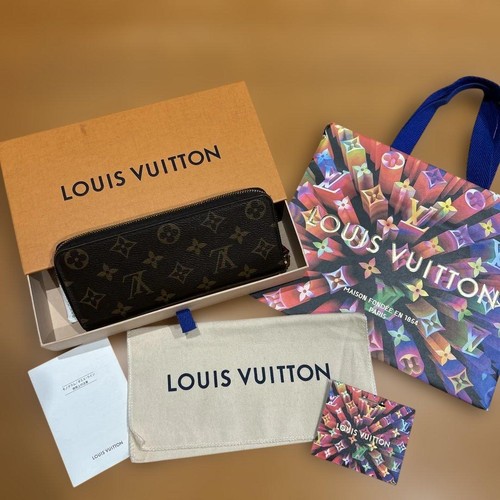 Louis Vuitton Long Wallet Red Interior Compact Used From Japan