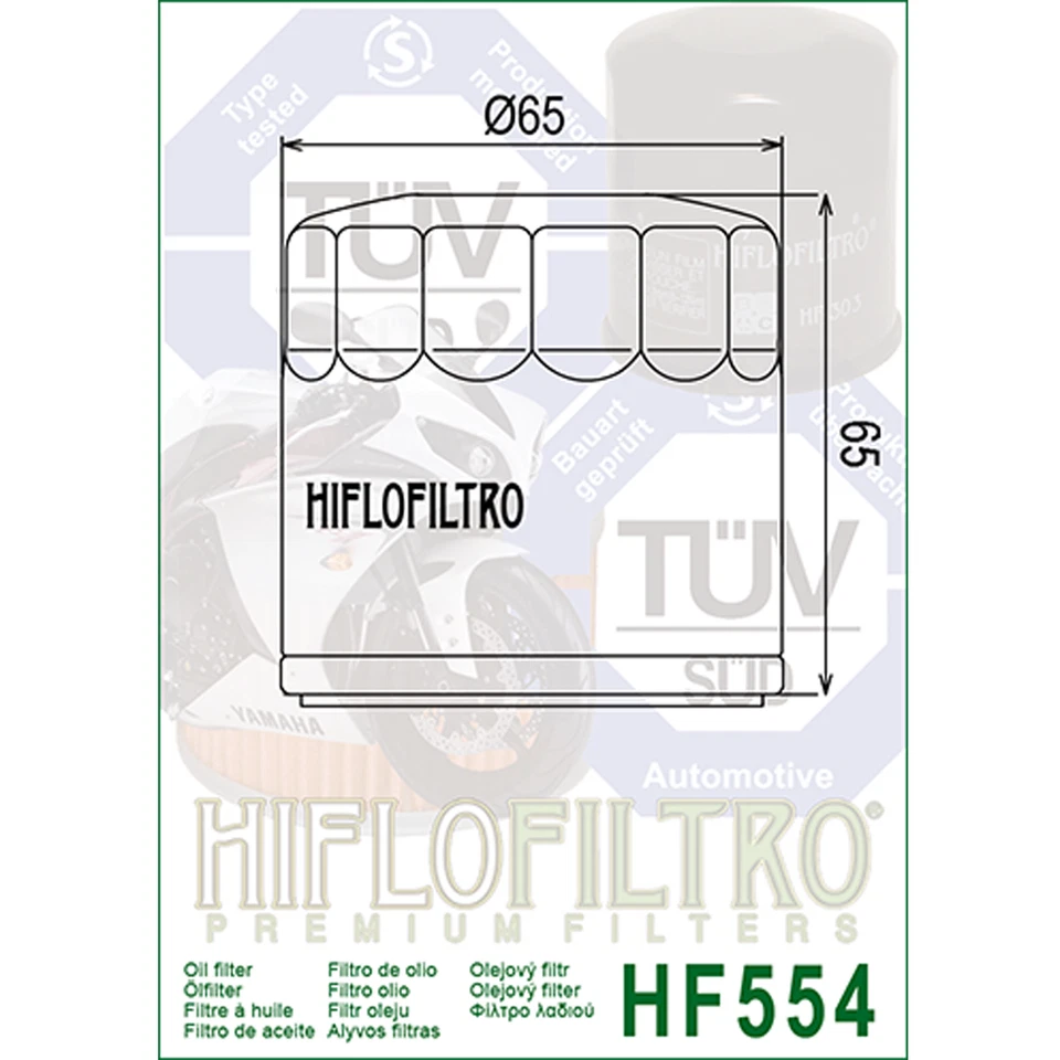 Hiflofiltro HF554 Oil Filter 3 Pack MV Agusta F4 1000, Brutale 910 R - Image 2 of 2