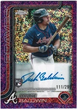 🔥 [CHASE PACK] 2025 Topps Chrome Drake Baldwin RC Auto Purple Sp. #/299 READ