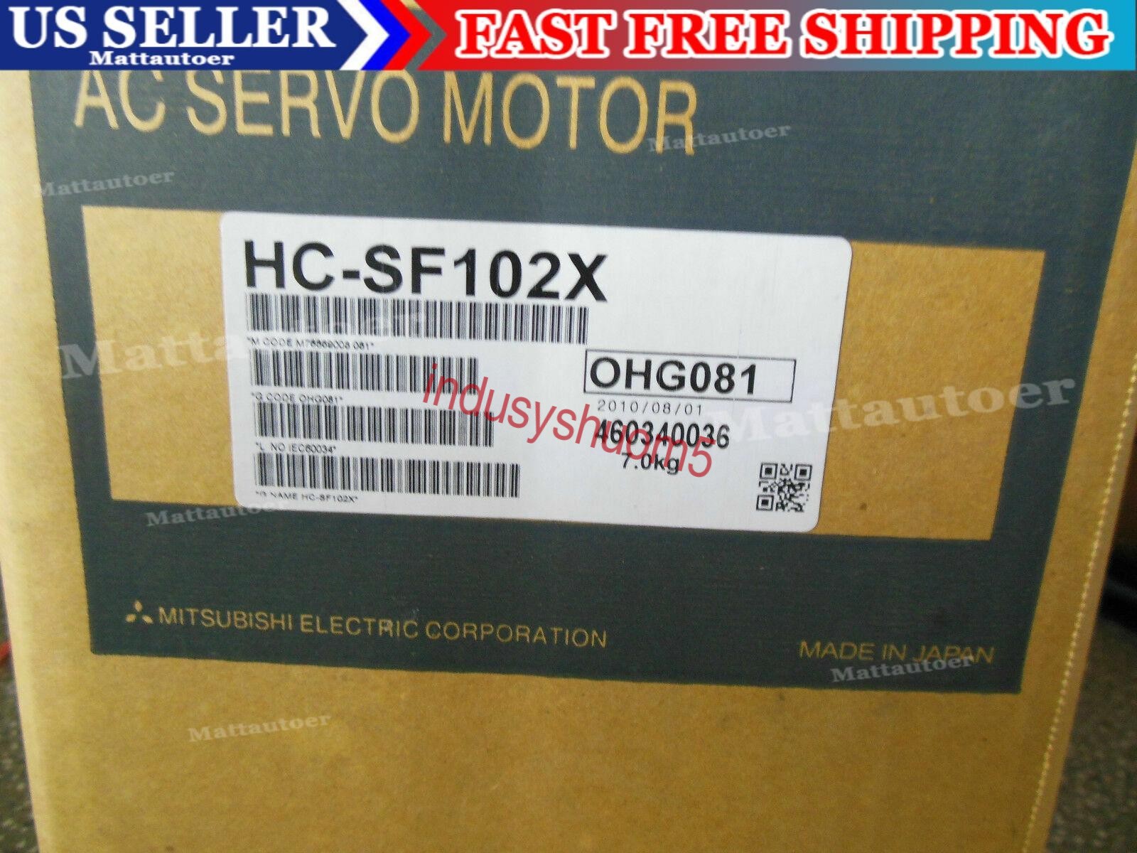 Mitsubishi HC-SF102X Servo Motor 1PC New Expedited Shipping HCSF102X