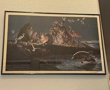 1980 Bruce Leslie Wolfe “Storytime” Hand Signed Illustration Print Framed