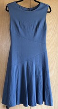 ANN TAYLOR Blue Sleeveless Fit & Flare DRESS Lined Size 2 Office Party Cocktail