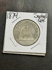 1874 Seated Liberty Silver Quarter AG About Good U.S. 25c Type Coin (Raw18740)