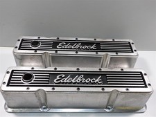 Edelbrock Chevrolet Sbc 283 327 350 Aluminum Finned Tall Valve Covers