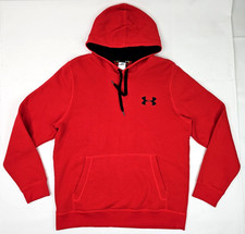 Under Armour Team Rival All Season Gear Fleece Pullover Hoodie Men L Red - EUC