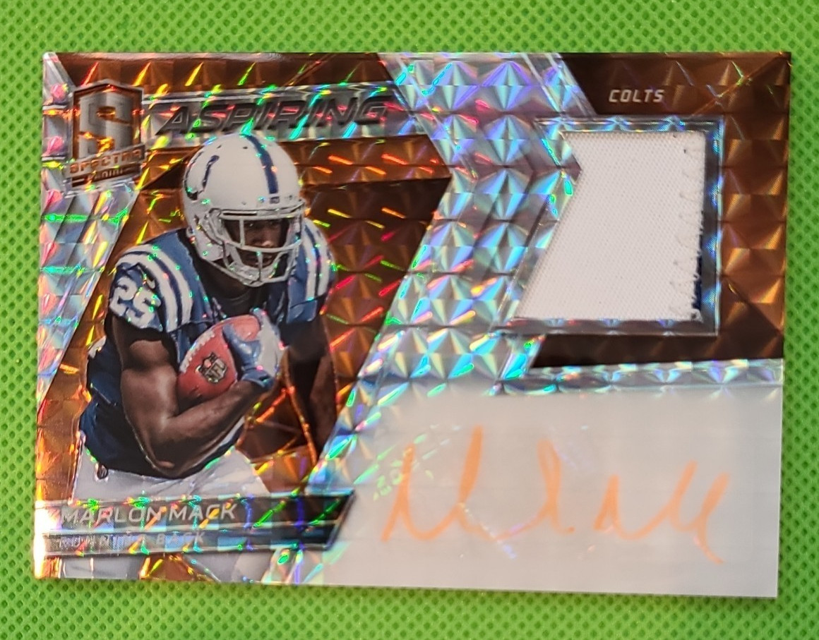 Marlon Mack Panini Spectra Aspiring Patch Autograph #APAMM Neon Orange