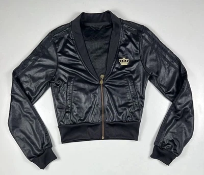 Adidas x Missy Elliott Respect Me Giacca Donna S Noir Or Crop Zip Vintage Rara - Photo 1/4