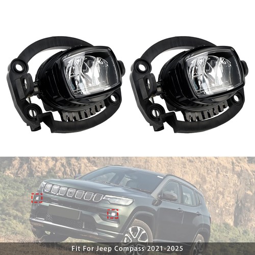 Pair LED Front Driving Fog Light For Jeep Compass 2021-2025 68470159AA S12