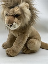 Vintage People Pals Large Male Lion Plush Realistic Sitting Up 16"