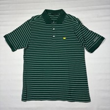 VTG Masters Collection 60's Two-Ply Mercerized Green Striped Golf Polo Mens Med