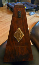 Antique Mechanical Metronome Wooden Mahogany Wood/Metal Made in W. Germany