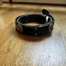 HarleyDavidson Men’s W40 Leather Belt Black w/ H-D Logo Conchos Interchangeable 