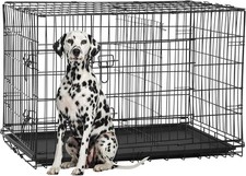 Extra Large Dog Crate Dog Kennel Cage with Double Door,48 inch Folding Metal