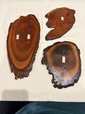 Vintage Rustic Live Edge Burl Wood Switch Pla...