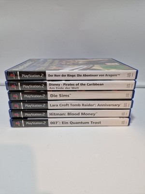 PS2 GAMES - Konvolut - 6 Spiele - Hitman Timb Raider James Bond HdR
