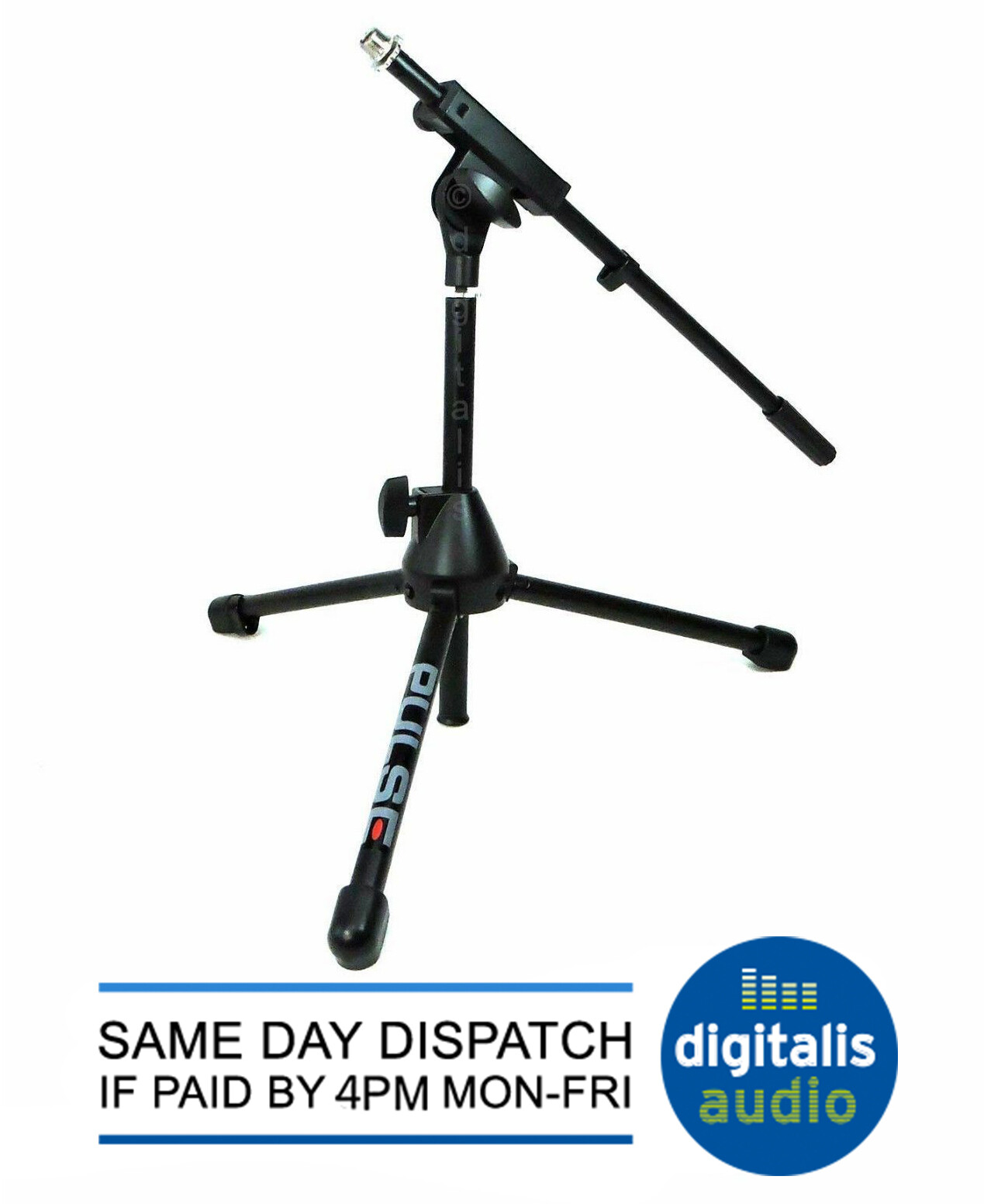 Pulse PLS00042 Short Microphone Stand Kick Drum Mic Stand Guitar Amp