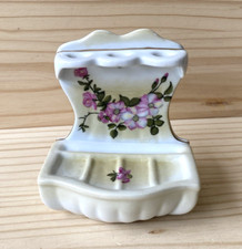 Soporte para cepillo de dientes Nippon jabonera porcelana pintado a mano rosa salvaje Japón MCM