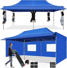 COBIZI 10x20 Pop up Canopy with Awning Heavy Duty Commercial Vendor Party Gazebo