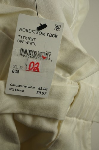 Nuevo pantalón BGBGeneration Sloan para mujer talla XL blanco roto con corbata frontal bolsa de papel recortada - Imagen 3 de 9