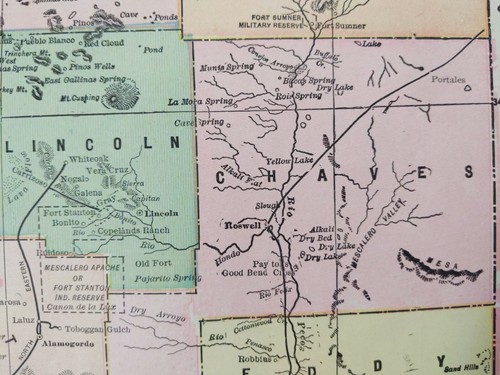 Vintage 1900 NEW MEXICO Map 11"x14" ~ Old Antique Original CLOVIS SANTA FE TAOS - Picture 11 of 12
