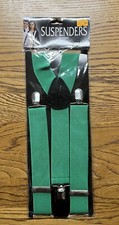 New Green Adult Suspenders Elastic Fancy Dress Up Costume Unisex St. Patrick Day