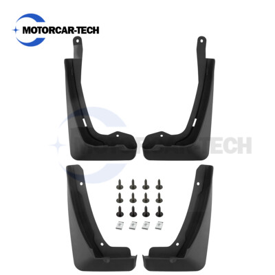 Qty4 Front & Rear Splash Guards Mud Flaps Mudguards Fits Cadillac XT6 SUV Black