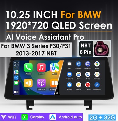 10.25'' Carplay Car Radio GPS Screen Für BMW 3 Series F30 F31 NBT Android Auto