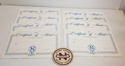 Vintage National Academy Twirling Teacher WINDOW DECAL & 8 Merit Awards baton