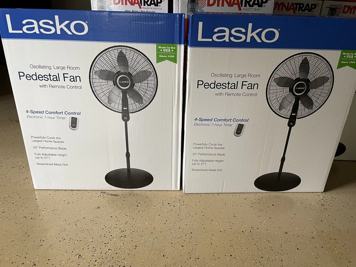 ✳️ Lasko 20u0026#034; Oscillating 4 Speed Remote Pedestal Tower Fan With Tilt  u0026amp; Timer✳️ 46013462169 | eBay