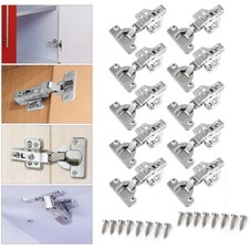 10 x Soft Close Kitchen Cupboard Cabinet Door Hinges Slow Shut Full overlay 35mm