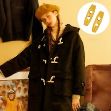 50 Pack Wood Buttons 2 Holes Sweater Coats Buttons Sewing Horn Toggle Buttons