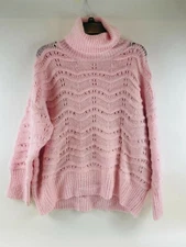FRNCH Sweater Women's Size S/M Pink Pullover Long Sleeve Mock Neck Knitted NWT