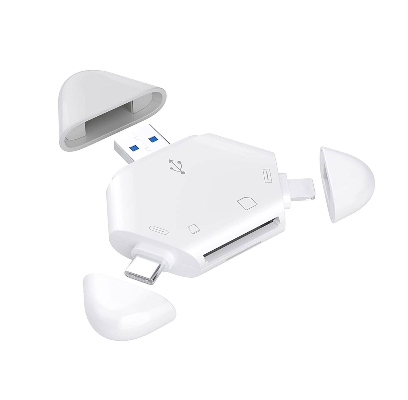 SD Card Reader 3 in 1 Memory Card Reader for iPhone/iPad USB C and USB A Devices-image