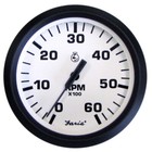 Faria Beede Instruments 32904 Euro White 4" Tachometer 6000 Rpm Gas Inboard And