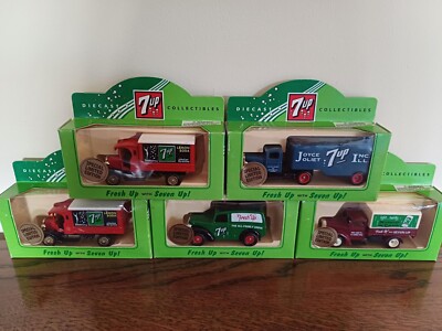 Konvolut 5 x Die Cast 7up Delivery Vans / Trucks von Lledo - Originalverpackt