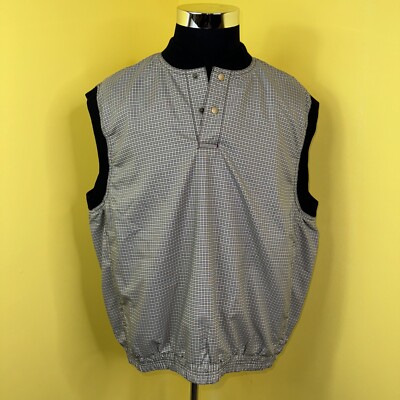 Vintage Descente Performance 1/4 Zip Vest Checkered XL Men's Streetwear Golf