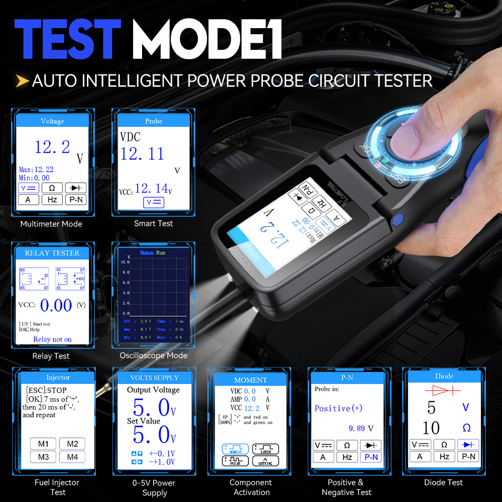 VDIAGTOOL V500Pro Car Electrical Circuit Tester Power Probe Fuel Injector Test