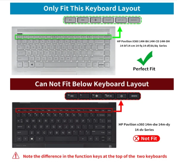 Cubierta de teclado para portátil HP 14" y HP Pavilion x360 14 14-dk 14-fq 14-dq/dk/cf  Foto 4 de 4