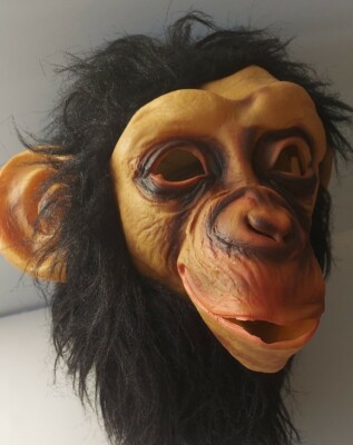 CHIMP MASK ADULT Chimpanzee Monkey, Fun World Div. RN# 88490 BIG